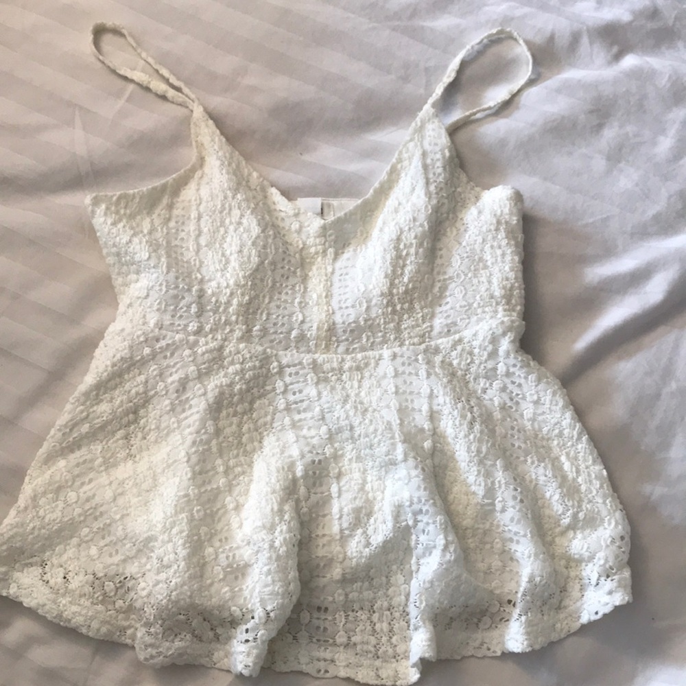 Lace white tank top